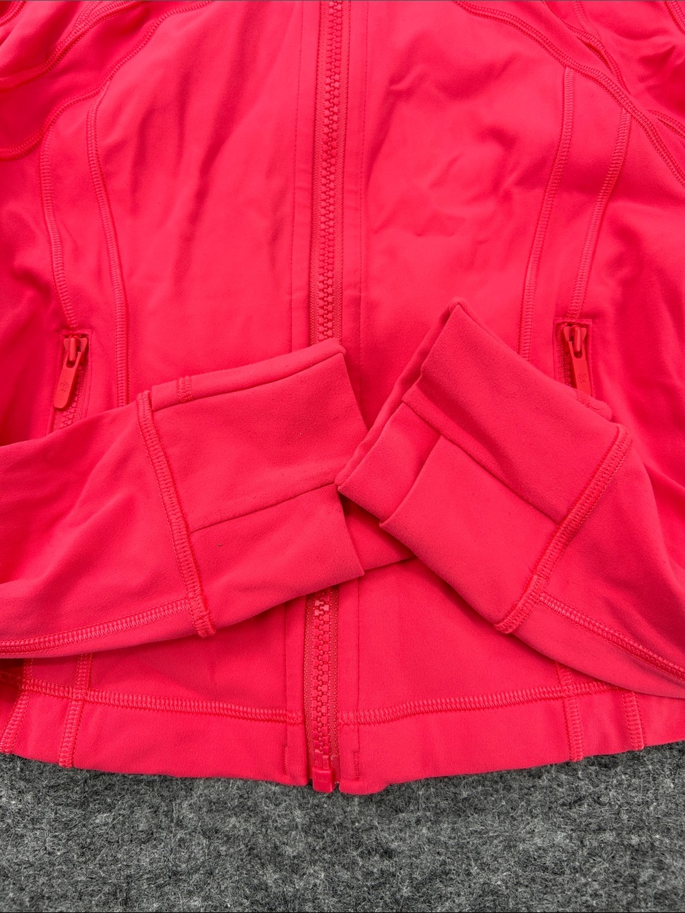 lululemon athletica Coral-Red Zip-Up Bomber Jacket size 4 - Picture 5 of 10